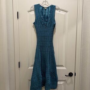 Alquema Teal Sleeveless Crinkle Dress 2